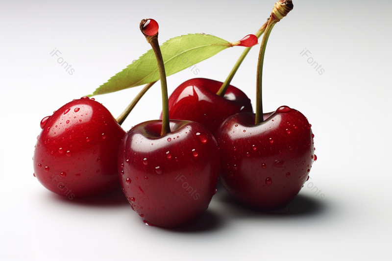 美味可口的大樱桃水果白色背景摄影图,高清,摄影图,摄影图片,图片大全,摄影图免费下载